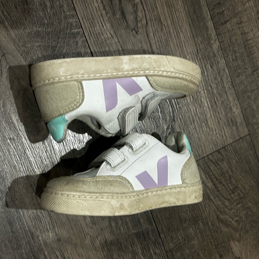Veja Kids V-12 Leather White Multicolor sneakers